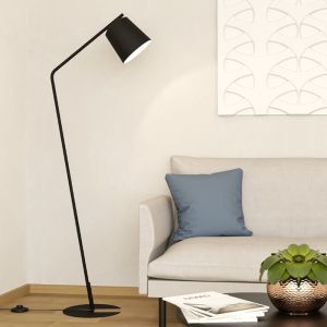 Lampadaire noir en aluminium, Jasmyn, avec interrupteur