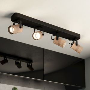 Spot plafond en bois noir, Thierry