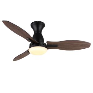 Ventilateur de plafond marron en métal, Majda, 22W, white switch LED, avec télécommande
