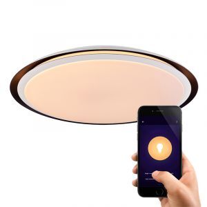 Plafonnier connecté blanc en métal, Invo, 40W, blanc chaud à froid réglable LED