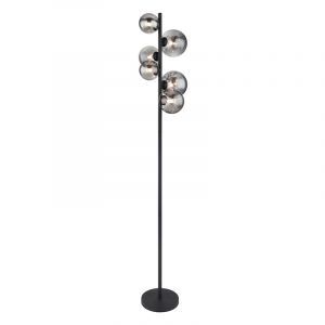 Lampadaire noir en verre, Melinda, avec interrupteur