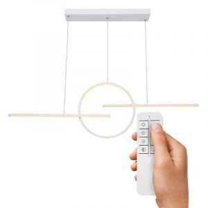 Suspension blanche en métal, Wieger, 50W, blanc chaud à froid réglable LED, avec télécommande