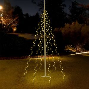 Eclairage mât de drapeau pour extérieur, 120 LED, 6 brins de 2m