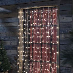 Rideau lumineux de Noël, 2,25 x 3 mètres, blanc chaud, IP44, avec 12 fonction contrôleur