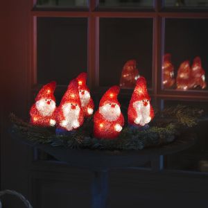 Figure de noël 3d rouge acrylique, Kerstmannen, 2W, 4000K LED, IP44