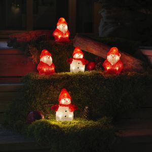 3 Pères Noël LED et 2 bonhommes de neige LED, pour l'intérieur et l'extérieur