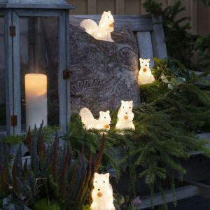 Écureuils LED, motifs de Noël 3D - Lot de 5, pour une utilisation intérieure et extérieure