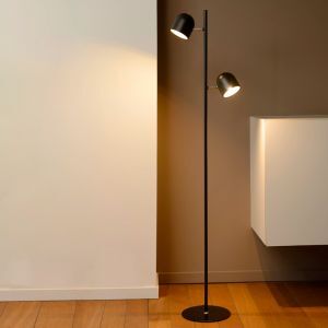 Lampadaire moderne noir, Skanska, 5W, 2700K LED, avec variateur tactile