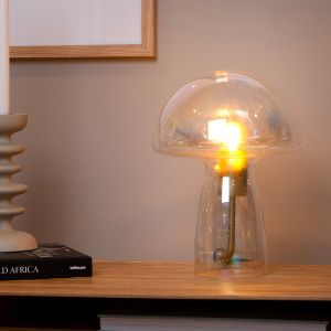 Lampe de table moderne transparente, Fungo, avec interrupteur