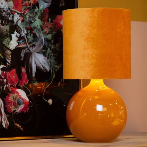 Lampe de table rétro jaune, Esterad, avec interrupteur
