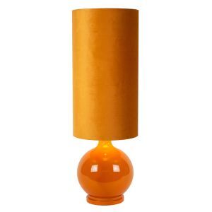 Lampadaire rétro jaune, Esterad, avec interrupteur