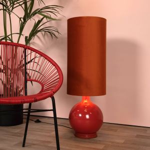 Lampadaire rétro orange, Esterad, avec interrupteur