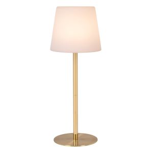 Lampe de table d'extérieur rechargeable moderne dorée, Tyon, 2W, 2700K LED, IP65, avec variateur tactile