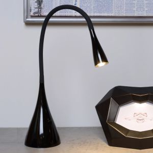 Lampe de bureau moderne noire, Zozy, 3W, 3000K LED, avec variateur tactile