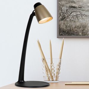 Lampe de bureau classique laiton, Ludo, 4,5W, 3000K LED, avec interrupteur