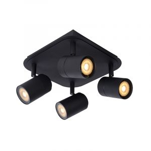 Spot plafond salle de bain moderne noir, Lennert, IP44