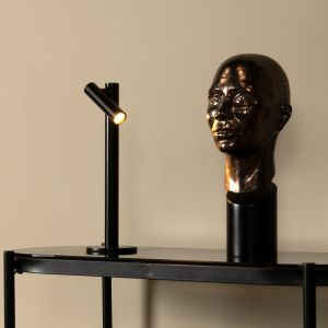 Lampe de table rechargeable moderne noire, Antrim, 2,2W, 2700K LED, IP54, avec variateur tactile