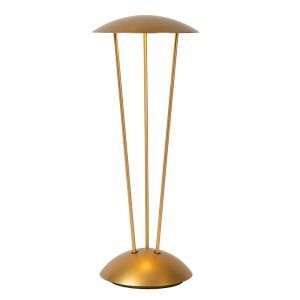 Lampe de table d'extérieur rechargeable moderne laiton, Renee, 2,2W, 2700K LED, IP54, avec variateur tactile