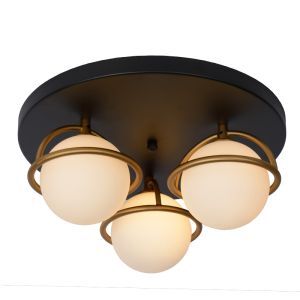 Plafonnier salle de bain classique noir, Isobel, IP44
