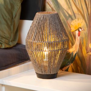 Lampe de table rustique grise, Cordulle, avec interrupteur