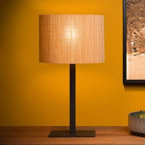 Lampe de table en rotin marronne, Magius, avec interrupteur