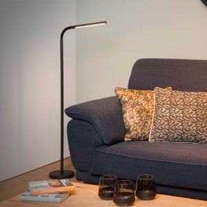 Lampadaire liseuse moderne noir, Gilly, 5W, 2700K LED, avec interrupteur