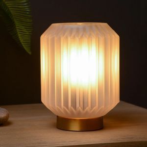 Lampe de table classique dorée, Sueno, avec interrupteur