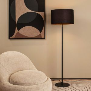 Lampadaire rustique noir, Maya, avec interrupteur