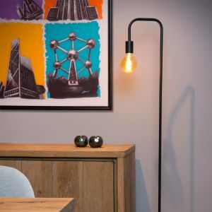 Lampadaire moderne noir, Lorin, avec interrupteur