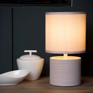Lampe de table en céramique grise, Greasby, avec interrupteur