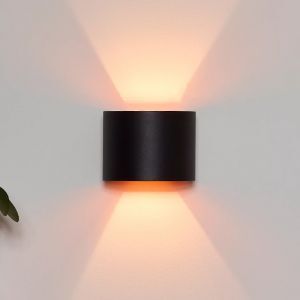 Applique up and down moderne noire, Axi, 6W, 2700K LED, IP54
