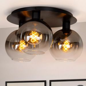 Lampe plafond rétro grise, Marius