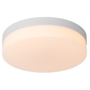 Plafonnier salle de bain en plastique blanc, Biskit, 18W, 2700K LED, IP44