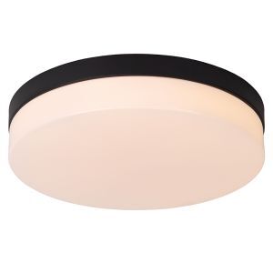 Plafonnier salle de bain en plastique noir, Biskit, 24W, 2700K LED, IP44