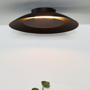 Lampe plafond moderne noire, Foskal, 12W, 2700K LED