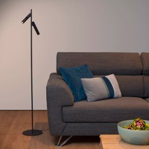 Lampadaire liseuse moderne noir, Philon, 4,5W, 3000K LED, avec variateur tactile