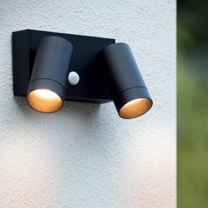 Applique extérieur avec détecteur de mouvement moderne noire, Taylor, IP54