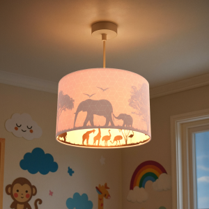 Suspension pour enfants rose en tissu, Safari