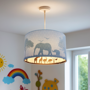Suspension pour enfants bleue en tissu, Safari