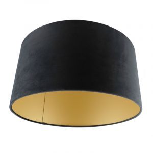 Abat-jour en velours d'or Melanie, Tissu, moderne