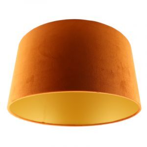 Abat-jour en velours d'or Melanie, Tissu, moderne