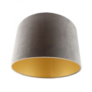 Abat-jour en velours d'or Madelyn, Tissu, moderne