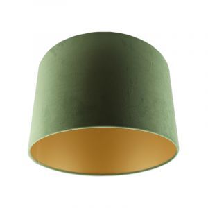 Abat-jour en velours d'or Madelyn, Tissu, moderne