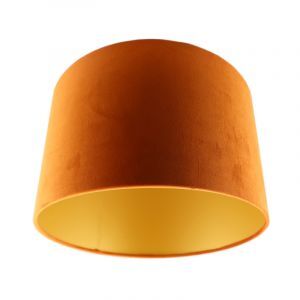 Abat-jour en velours d'or Madelyn, Tissu, moderne