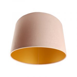 Abat-jour en velours d'or Madelyn, Tissu, moderne
