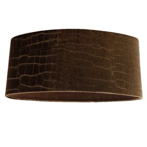 50 cm abat-jour en velours marron ovale tissu crocodile, Emilius