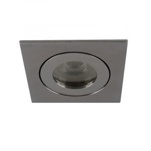 Spot encastré salle de bain chromé en aluminium, Dorx, IP44