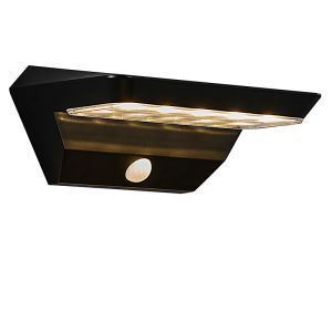 Applique solaire extérieur moderne noire, Agena, 4,5W, 3000K LED, IP44