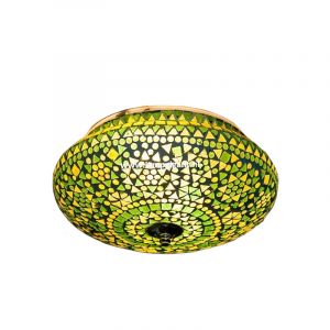 Lampe plafond orientale verte mosaïque, Mimoun