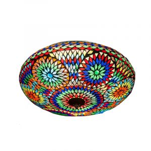 Lampe plafond orientale multicolore mosaïque, Louay